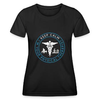 Repos et soins – la promesse de votre - T-shirt sport Femme - noir - Devant - AI Model Female 172 light (172cm)