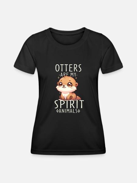 Illustration de loutre mignonne parfaite pour la loutre - Funktionsshirt til damer - sort