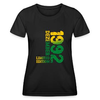 1992 Dezember Limited Edition 31. Geburtstag Deko - Frauen Funktions-T-Shirt - Schwarz - Vorne - AI Model Female 172 light (172cm)