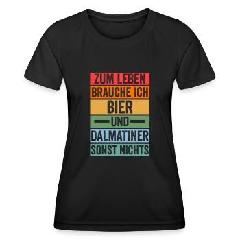 Bier Hund Dalmatiner - Frauen Funktions-T-Shirt - Schwarz - Vorne - AI Model Female 172 light (172cm)