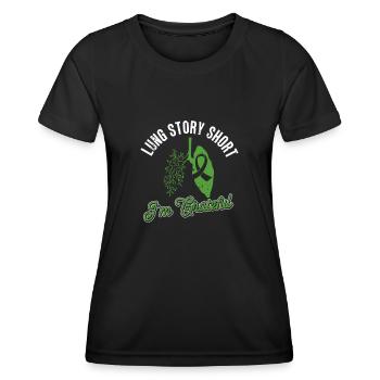 Greffe d’organe par fente de donneur d’organes - T-shirt sport Femme - noir - Devant - AI Model Female 172 light (172cm)