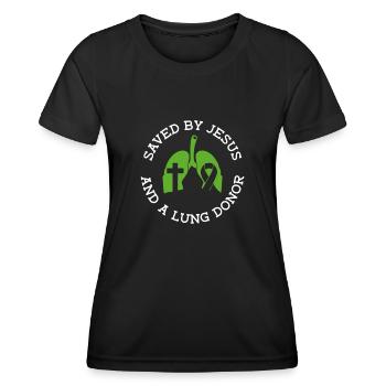 Greffe d’organe par fente de donneur d’organes - T-shirt sport Femme - noir - Devant - AI Model Female 172 light (172cm)