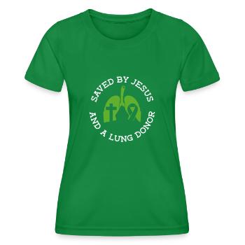 Greffe d’organe par fente de donneur d’organes - T-shirt sport Femme - vert - Devant - AI Model Female 172 dark (172cm)