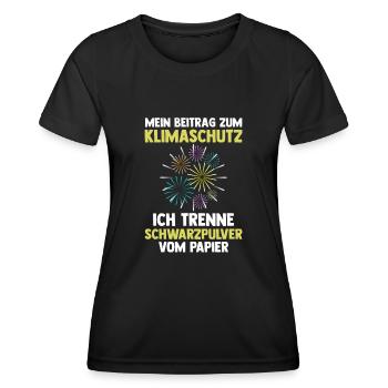 Neujahr Feuerwerk Silvester - Frauen Funktions-T-Shirt - Schwarz - Vorne - AI Model Female 172 light (172cm)