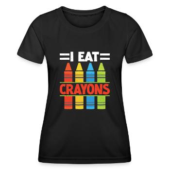 I Eat Crayons 11 - Women's Functional T-Shirt - black - Front - AI Model Female 172 light (172cm)