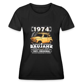 Baujahr - 1974 - Frauen Funktions-T-Shirt - Schwarz - Vorne - AI Model Female 172 light (172cm)