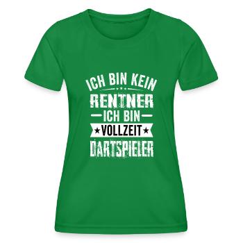 Ich Bin Kein Rentner Ich Bin Vollzeit Dartspieler - Frauen Funktions-T-Shirt - Kelly Green - Vorne - AI Model Female 172 dark (172cm)