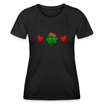 Accessoires de la Saint-Patrick, décoration de Shamrock d'irlande - T-shirt sport Femme - noir - Devant - AI Model Female 172 light (172cm)