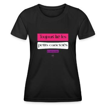 Annonce grossesse humoristique femme enceinte mère - T-shirt sport Femme - noir - Devant - AI Model Female 172 light (172cm)