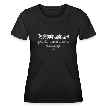 Annonce grossesse humoristique femme enceinte mère - T-shirt sport Femme - noir - Devant - AI Model Female 172 light (172cm)