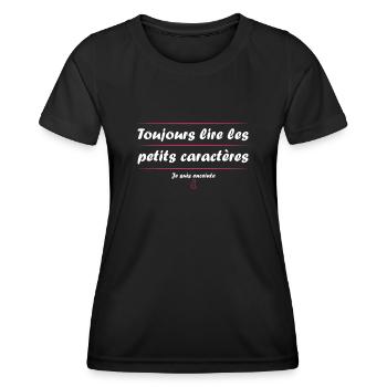 Annonce grossesse humoristique femme enceinte mère - T-shirt sport Femme - noir - Devant - AI Model Female 172 light (172cm)