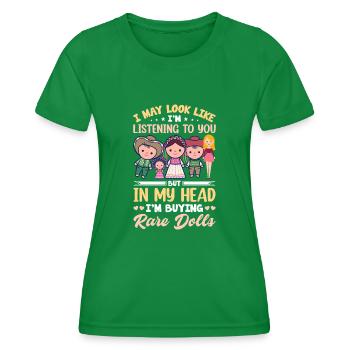 Sammlerpuppe Porzellanpuppe Antike - Frauen Funktions-T-Shirt - Kelly Green - Vorne - AI Model Female 172 dark (172cm)