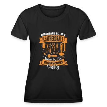 Leatherwork Leatherworker Stamping Crafts - Women's Functional T-Shirt - black - Front - AI Model Female 172 light (172cm)