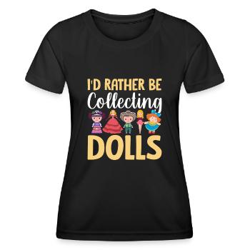 Poupée de collection Poupée en porcelaine Antique - T-shirt sport Femme - noir - Devant - AI Model Female 172 light (172cm)