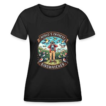 Le meilleur ornithologue du monde Okay Birdwatcher - T-shirt sport Femme - noir - Devant - AI Model Female 172 light (172cm)
