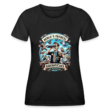 Le meilleur ornithologue du monde Okay Birdwatcher - T-shirt sport Femme - noir - Devant - AI Model Female 172 light (172cm)