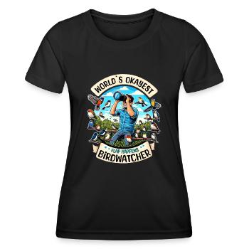 Le meilleur ornithologue du monde Okay Birdwatcher - T-shirt sport Femme - noir - Devant - AI Model Female 172 light (172cm)