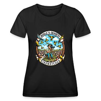 Le meilleur ornithologue du monde Okay Birdwatcher - T-shirt sport Femme - noir - Devant - AI Model Female 172 light (172cm)