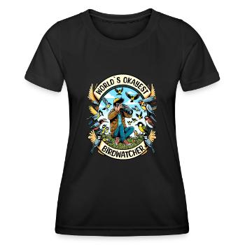 Le meilleur ornithologue du monde Okay Birdwatcher - T-shirt sport Femme - noir - Devant - AI Model Female 172 light (172cm)