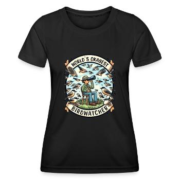 Le meilleur ornithologue du monde Okay Birdwatcher - T-shirt sport Femme - noir - Devant - AI Model Female 172 light (172cm)