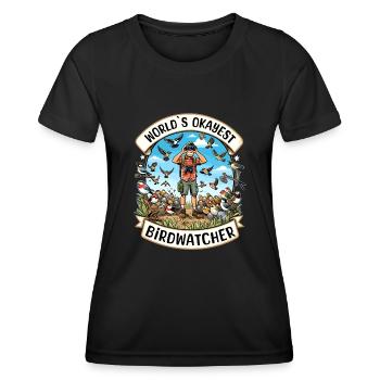 Le meilleur ornithologue du monde Okay Birdwatcher - T-shirt sport Femme - noir - Devant - AI Model Female 172 light (172cm)