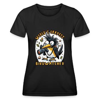 Le meilleur ornithologue du monde Okay Birdwatcher - T-shirt sport Femme - noir - Devant - AI Model Female 172 light (172cm)