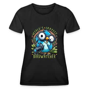 Weltbester Okayer Birdwatcher Vogelbeobachtung - Frauen Funktions-T-Shirt - Schwarz - Vorne - AI Model Female 172 light (172cm)