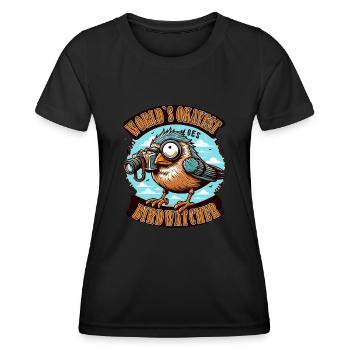 Le meilleur ornithologue du monde Okay Birdwatcher - T-shirt sport Femme - noir - Devant - AI Model Female 172 light (172cm)