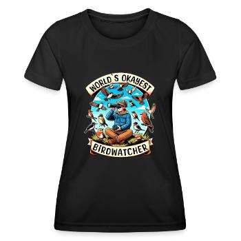 Le meilleur ornithologue du monde Okay Birdwatcher - T-shirt sport Femme - noir - Devant - AI Model Female 172 light (172cm)