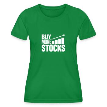 Kauft mehr Aktien - Frauen Funktions-T-Shirt - Kelly Green - Vorne - AI Model Female 172 dark (172cm)
