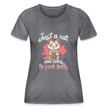 Bubble Tea Chat - T-shirt sport Femme - mélange sombre  - Devant - AI Model Female 172 light (172cm)
