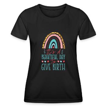 Infirmière spécialisée dans le travail et l’accouchement - T-shirt sport Femme - noir - Devant - AI Model Female 172 light (172cm)
