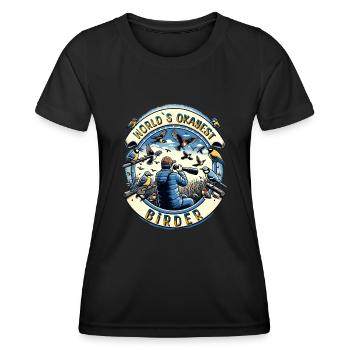World's Best Okay Birder Birdwatching - Women's Functional T-Shirt - black - Front - AI Model Female 172 light (172cm)