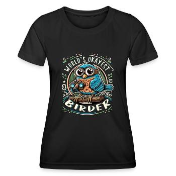 World's Best Okay Birder Birdwatching - Women's Functional T-Shirt - black - Front - AI Model Female 172 light (172cm)