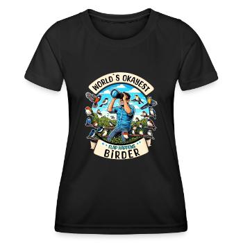 World's Best Okay Birder Birdwatching - Women's Functional T-Shirt - black - Front - AI Model Female 172 light (172cm)