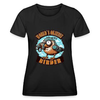 World's Best Okay Birder Birdwatching - Women's Functional T-Shirt - black - Front - AI Model Female 172 light (172cm)