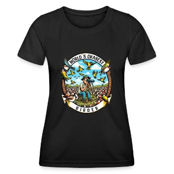 World's Best Okay Birder Birdwatching - Women's Functional T-Shirt - black - Front - AI Model Female 172 light (172cm)