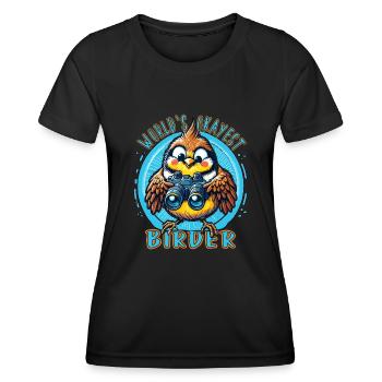 World's Best Okay Birder Birdwatching - Women's Functional T-Shirt - black - Front - AI Model Female 172 light (172cm)