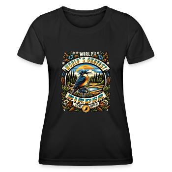 World's Best Okay Birder Birdwatching - Women's Functional T-Shirt - black - Front - AI Model Female 172 light (172cm)