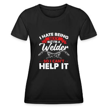 Sexy, Aber Ich Bin Schweißer - Frauen Funktions-T-Shirt - Schwarz - Vorne - AI Model Female 172 light (172cm)