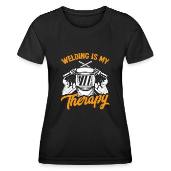 La soudure est ma thérapie - T-shirt sport Femme - noir - Devant - AI Model Female 172 light (172cm)