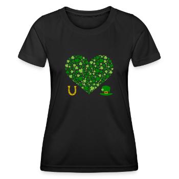 Accessoires de la Saint-Patrick, décoration de Shamrock d'irlande - T-shirt sport Femme - noir - Devant - AI Model Female 172 light (172cm)