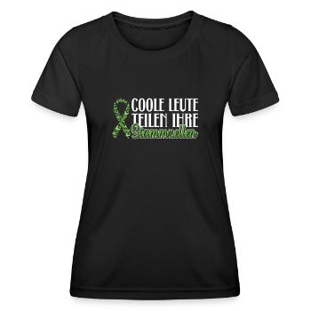 Cellules souches Thérapie par cellules souches Don de cellules souches - T-shirt sport Femme - noir - Devant - AI Model Female 172 light (172cm)