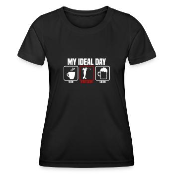 Mein perfekter Tag Golf Golfer - Frauen Funktions-T-Shirt - Schwarz - Vorne - AI Model Female 172 light (172cm)