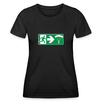 Emergency Exit Parachute Paraglider - Women's Functional T-Shirt - black - Front - AI Model Female 172 light (172cm)