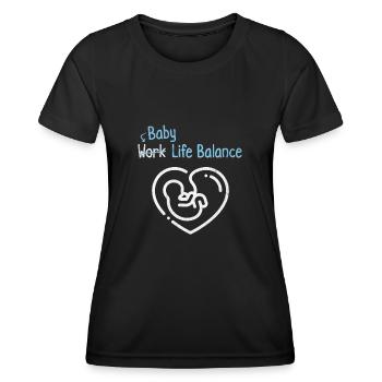Équilibre entre bébé, vie professionnelle et vie privée - Avenir enceinte - T-shirt sport Femme - noir - Devant - AI Model Female 172 light (172cm)