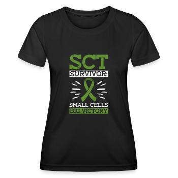 Greffe de cellules souches Donneur de cellules souches Cellule souche - T-shirt sport Femme - noir - Devant - AI Model Female 172 light (172cm)
