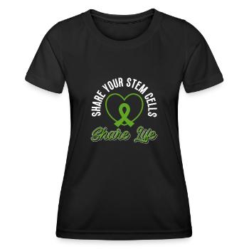 Greffe de cellules souches Donneur de cellules souches Cellule souche - T-shirt sport Femme - noir - Devant - AI Model Female 172 light (172cm)