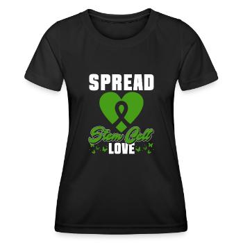Greffe de cellules souches Donneur de cellules souches Cellule souche - T-shirt sport Femme - noir - Devant - AI Model Female 172 light (172cm)