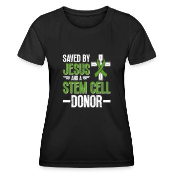 Greffe de cellules souches Donneur de cellules souches Cellule souche - T-shirt sport Femme - noir - Devant - AI Model Female 172 light (172cm)